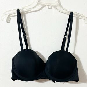 Primark Lightly Padded Black Underwire Convertible Bra Size 34C Adjustable Strap